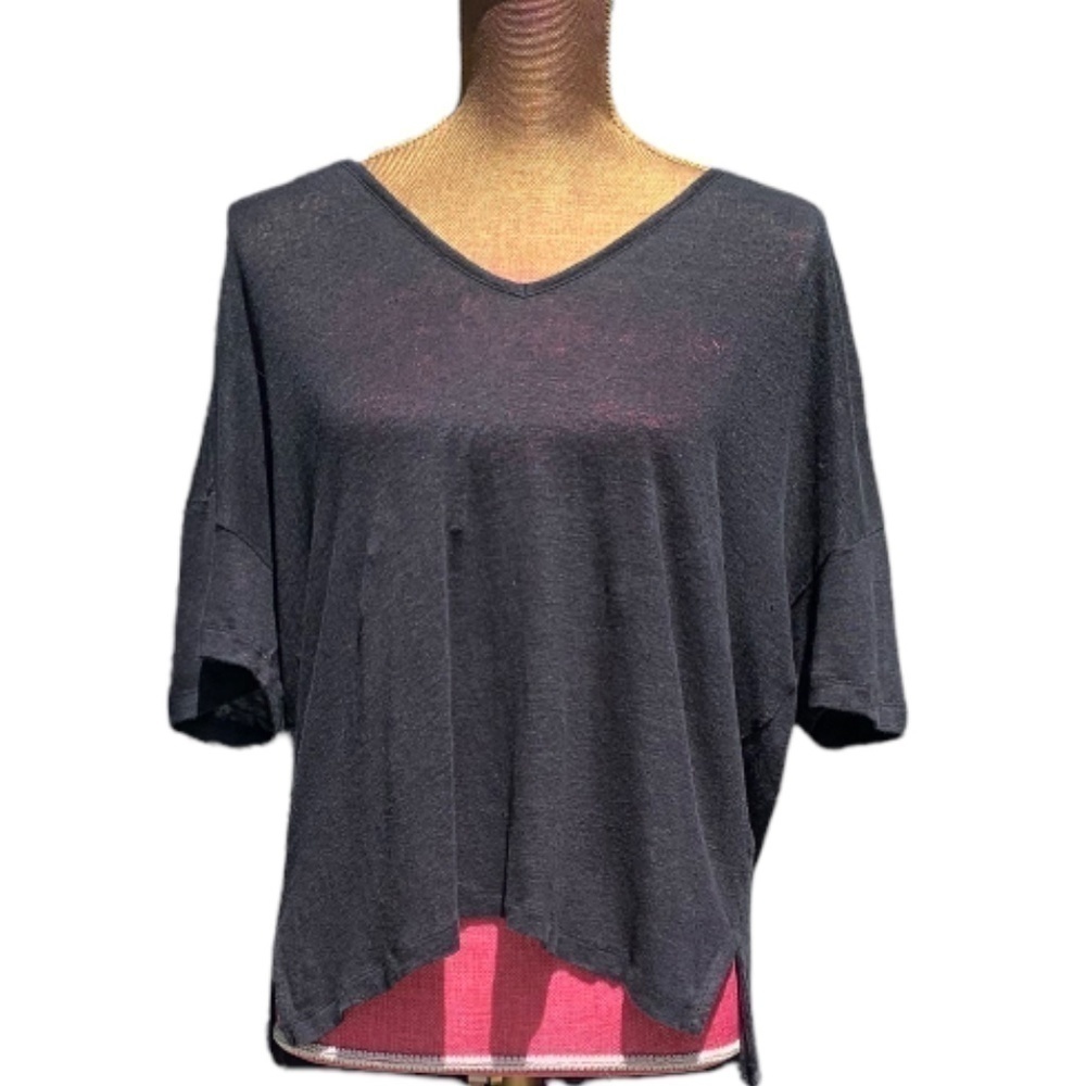 Rag and Bone Jean Black V-Neck Shirt Size L